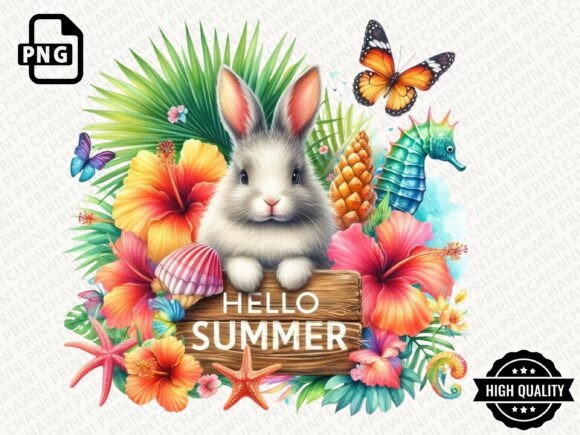 Download Hello Summer Animal Clipart PNG - Premium Bundle
