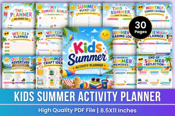 Download Kids Summer Planner | Fun &amp; Activities - Premium Bundle